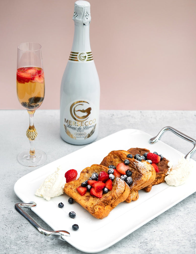 Decadent Stuffed French Toast featuring Mermosa Macerated Berries